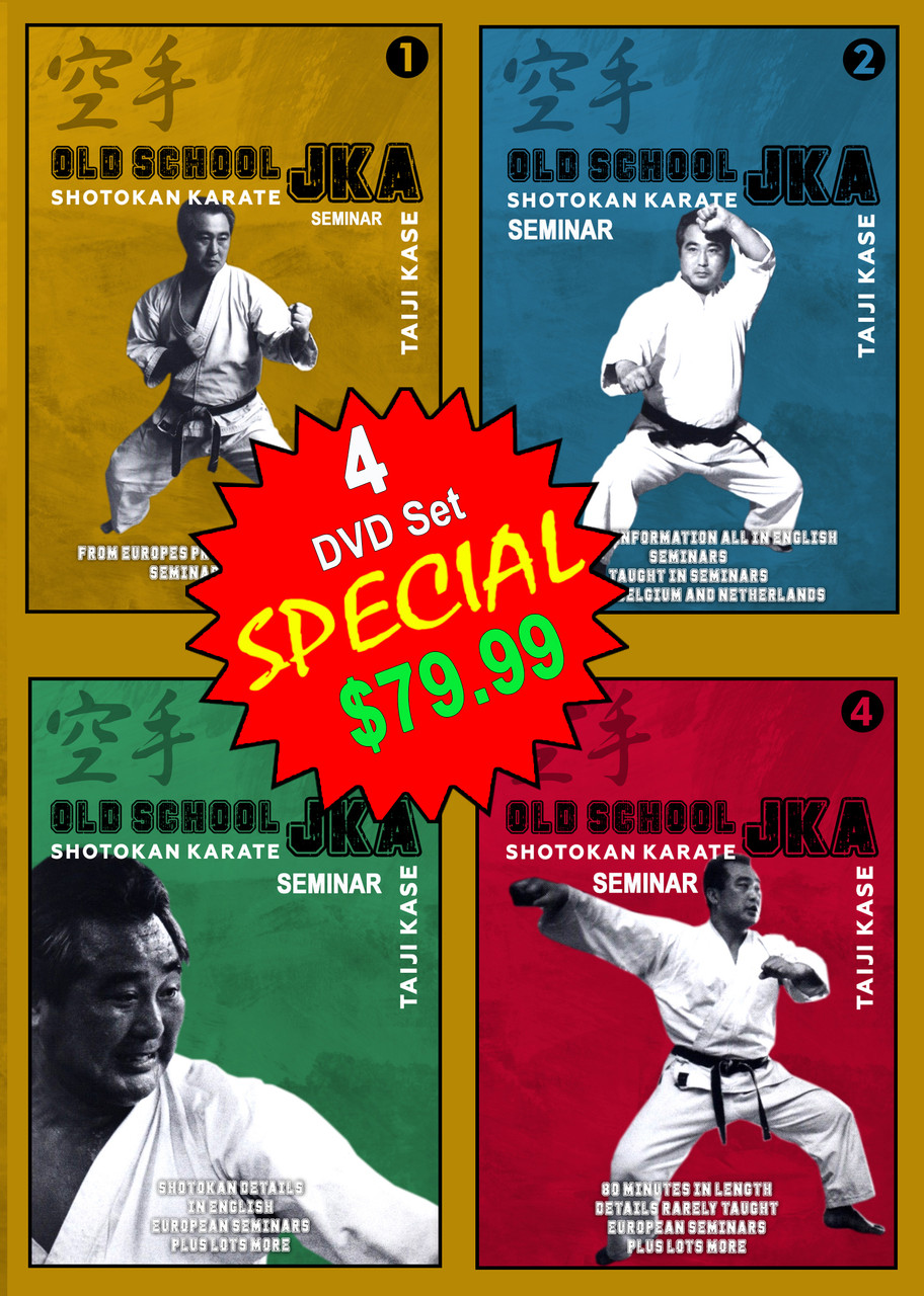 TAIJI KASE (Vol-1, 2, 3 & 4) (4 DVD Set SPECIAL) Old School Shotokan JKA  Seminars