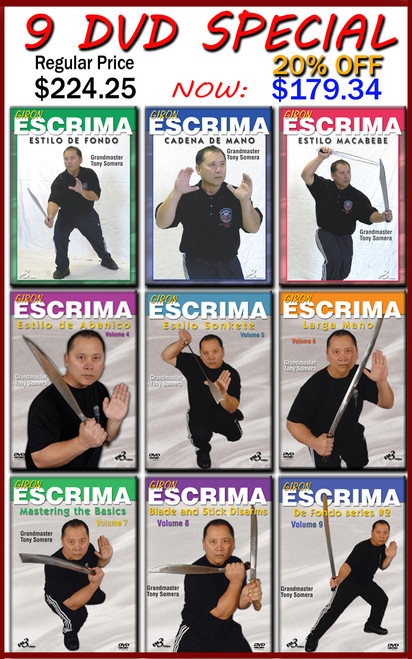 GIRON ESCRIMA (Vol-1-9) 9 DVD Set (SPECIAL OFFER 20% Discount By Tony Somera