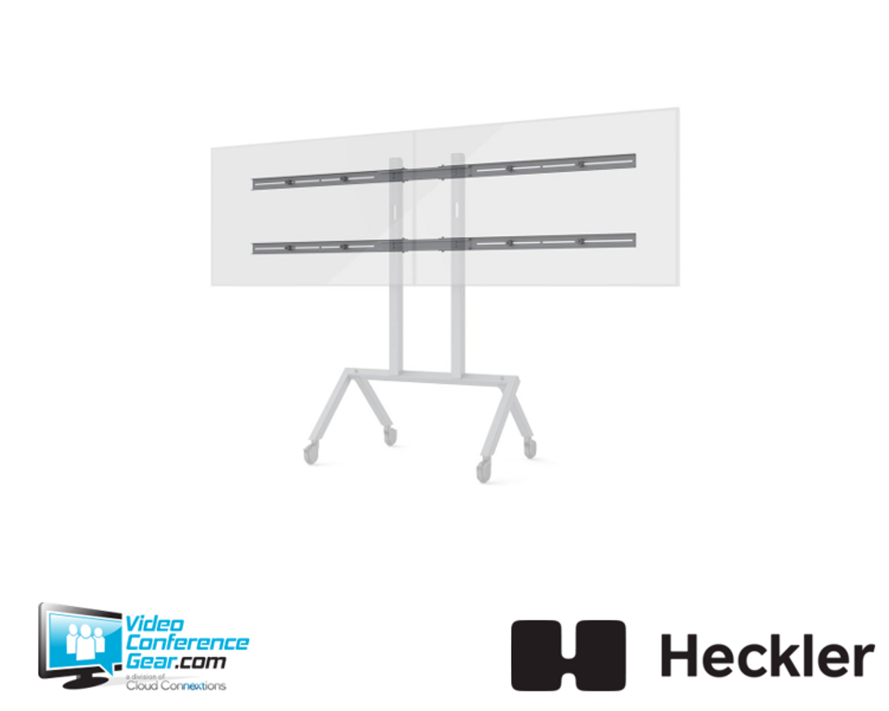 Heckler H701 AV Cart Dual Display Add-on Kit for Displays up to 75" - Black Grey