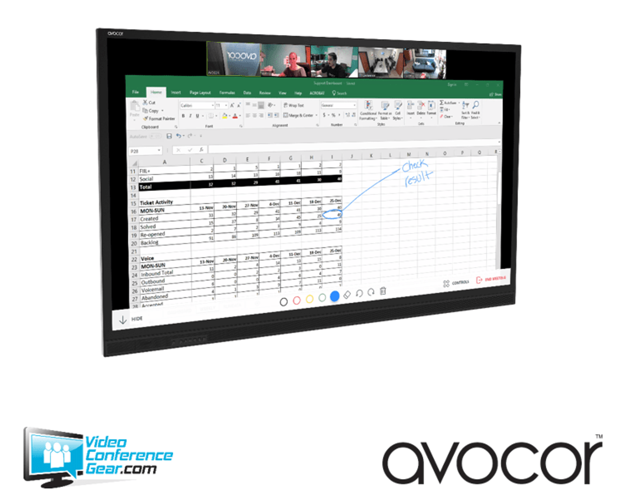 Avocor E-Series 75" 4K UltraHD Interactive Touch Display (AVE-7530-A)