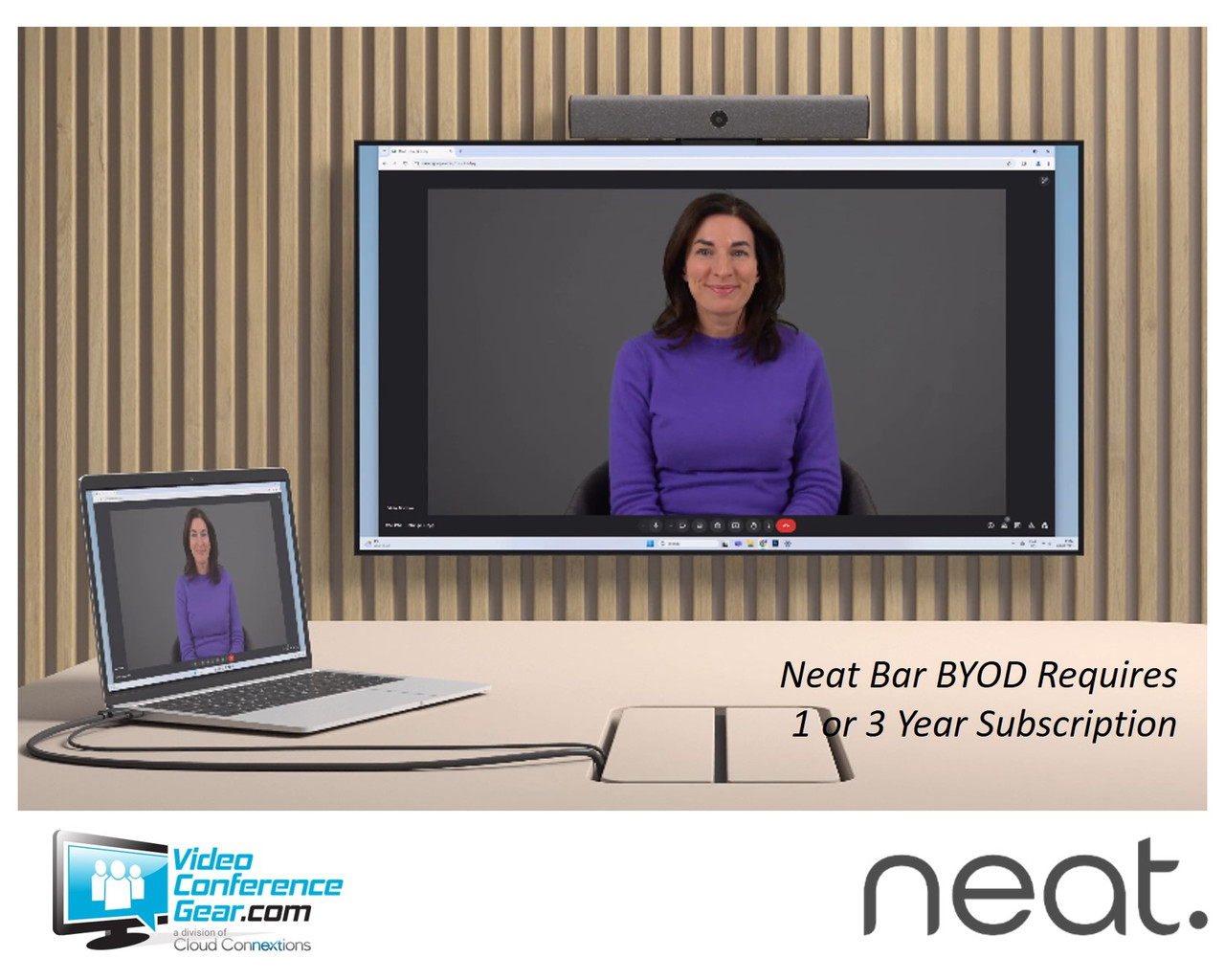 Neat | Neat Bar BYOD Collaboration Bar designed for Zoom Rooms and Microsoft Teams Rooms
