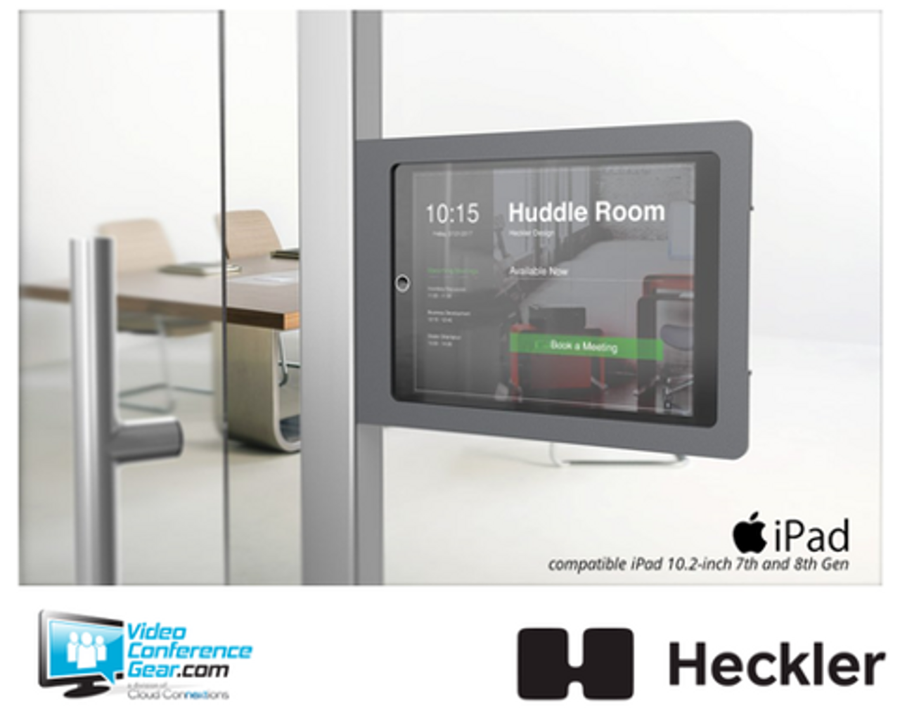 Heckler H633 Side Mount for iPad 10.2 with Redpark Gigabit Ethernet + Power Over Ethernet (Black Grey)