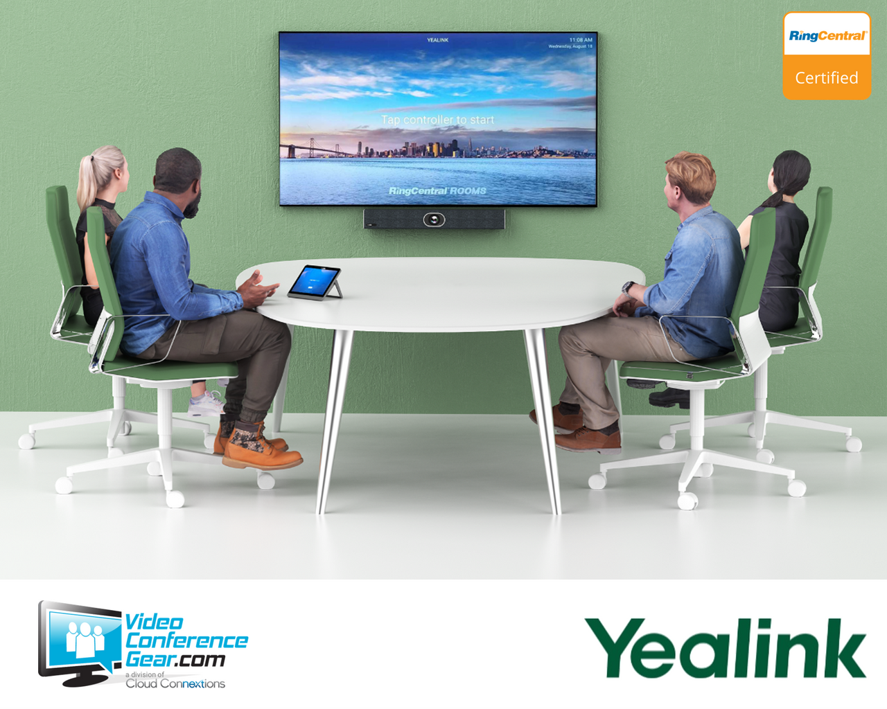 Yealink MeetingBar A20 RingCentral Rooms Solution with All-in-One Android Collaboration Appliance for Small Rooms