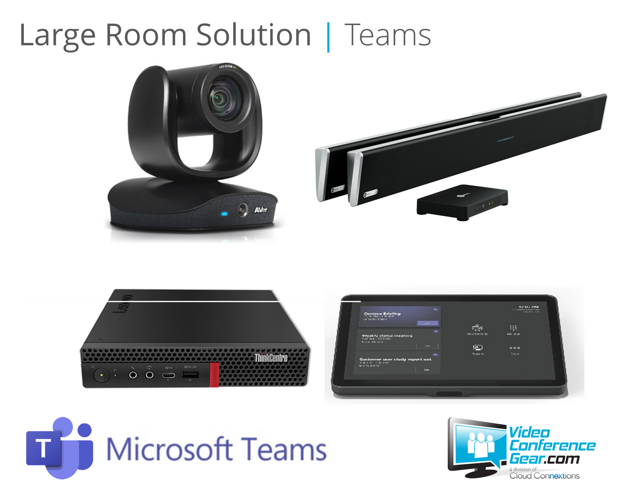 Microsoft Teams Rooms Solution with AVer CAM570 and Nureva HDL410 - Large Room