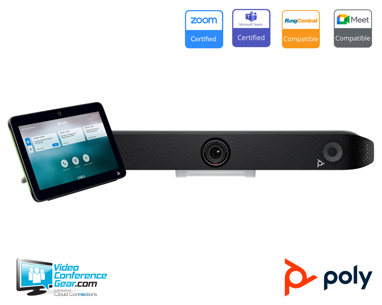 Poly Studio X52 Video Conferencing Appliance with Integrated Computer Designed for Use with Zoom Rooms, Microsoft Teams Includes TC10 Room Controller