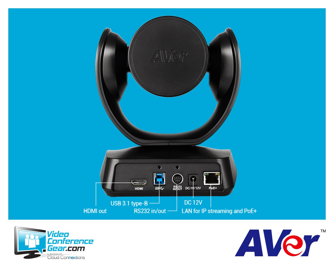 AVer CAM520 Pro 3 | PTZ Video Conferencing Camera | 36x Zoom