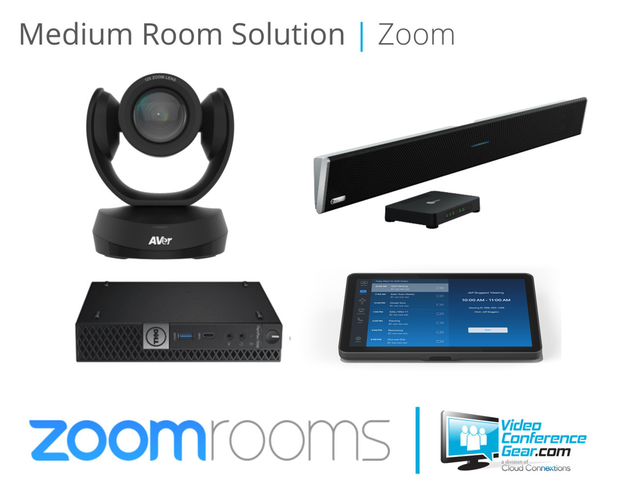 Zoom Rooms Solution with AVer CAM550 and Nureva HDL310 - Medium Room