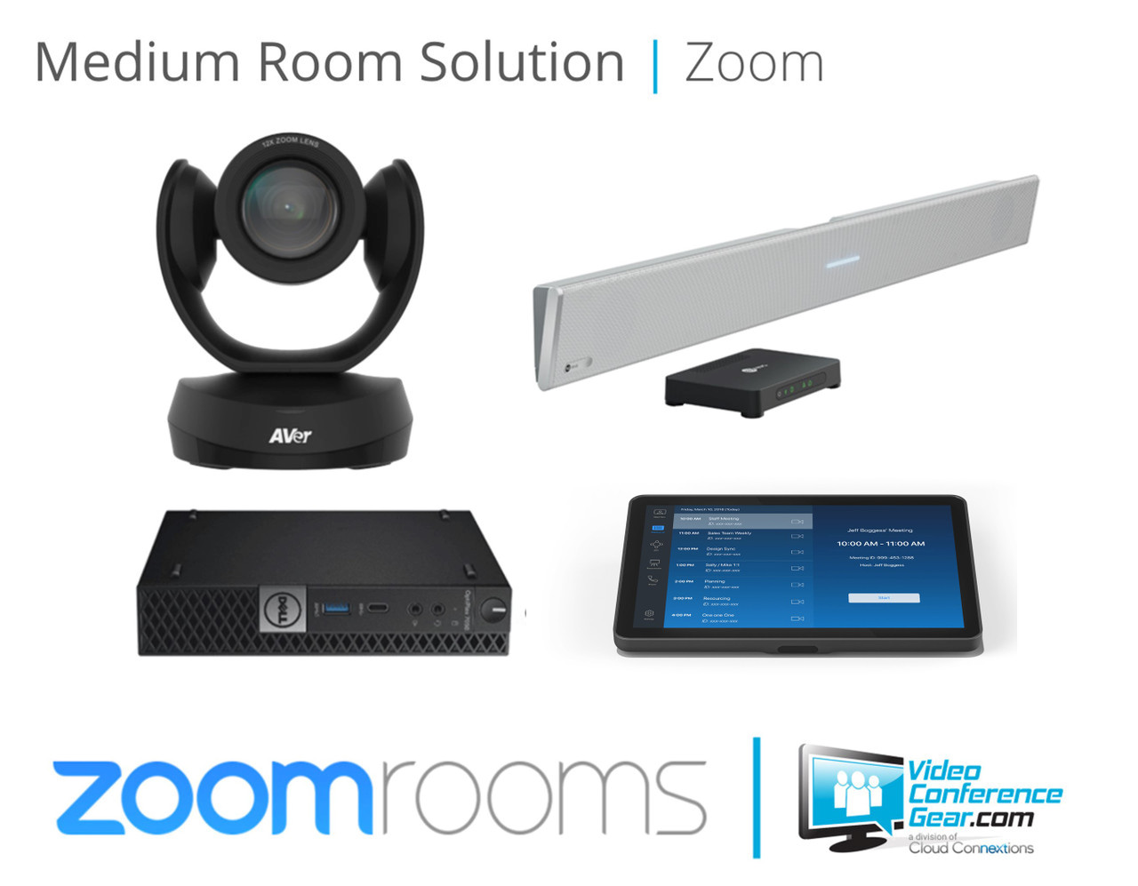 Zoom Rooms Solution with AVer CAM550 and Nureva HDL310 - Medium Room