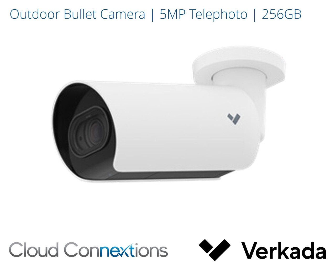 Verkada | CB52-TE 5MP Outdoor Bullet Camera | 256GB, Telephoto