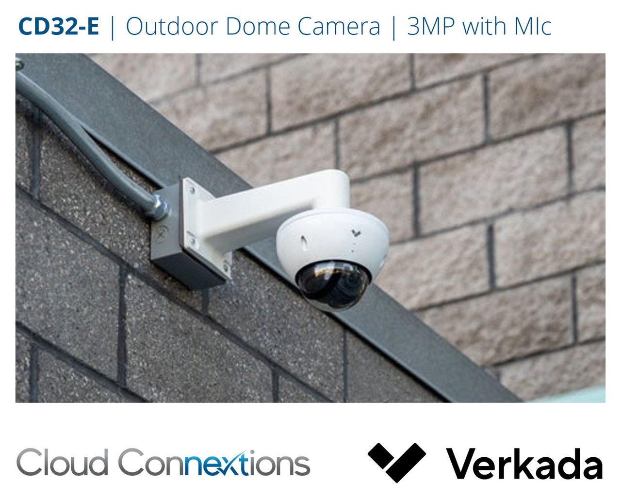 Verkada | CD32-E Outdoor Dome Camera | 3MP with Mic, Fixed Lens