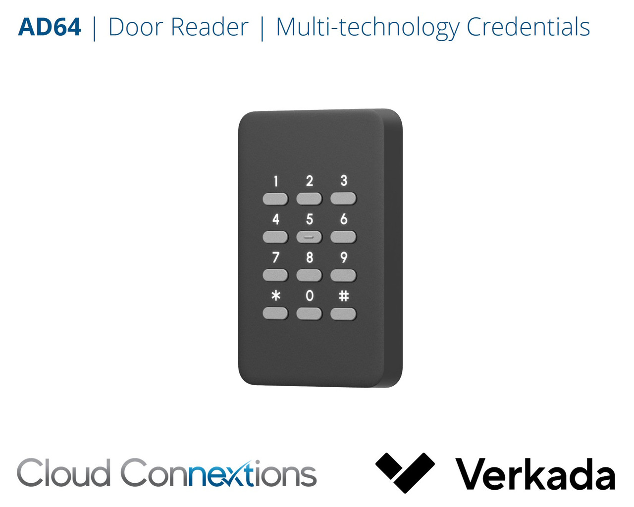 Verkada | AD64 Multi-format, Single Gang Card Reader with Keypad