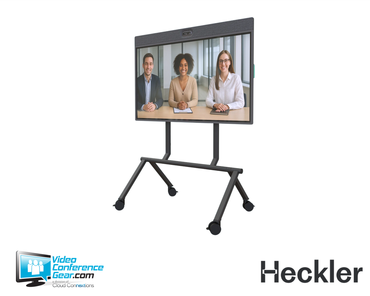 The Heckler Stand for Rally Board 65 (H1030-BG) is a strong, TAA-compliant mobile stand engineered exclusively for Logitech Rally Board 65