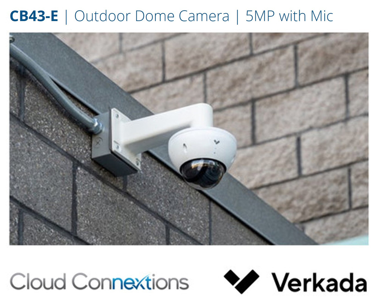 Verkada | CD43-E Outdoor Dome Camera | 5MP with Mic, Fixed Lens