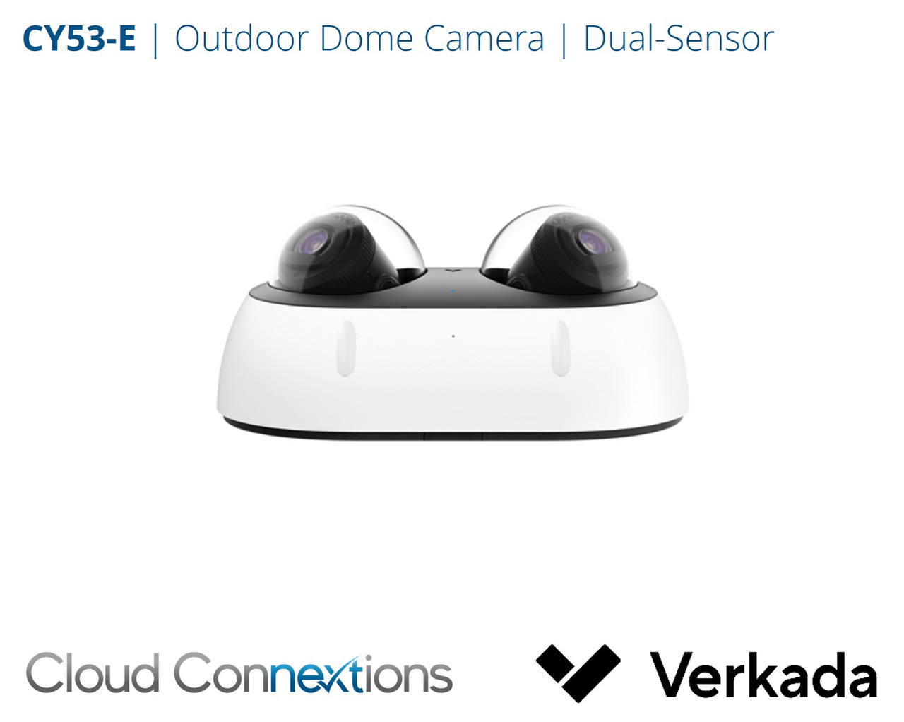 Verkada | CY53-E Dual-Head Multisensor Outdoor Camera | 2x5MP Independent Varifocal Lenses, 2.55x Optical Zoom, 512GB, Maximum 30 Days Retention