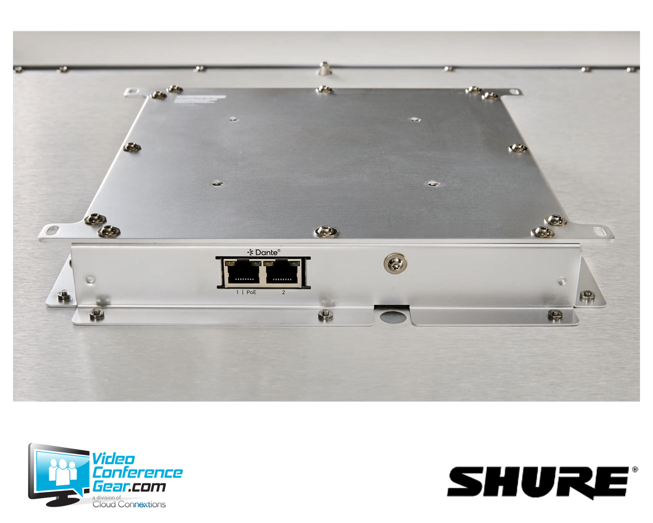 Shure MXA925W-S is a 24-inch square ceiling array microphone featuring Automatic Coverage technology, IntelliMix DSP, Dante networking, and premium voice capture for conference rooms, boardrooms, and collaboration spaces.