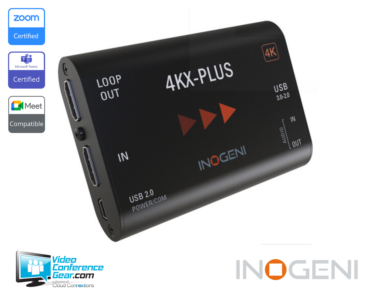 Inogeni | Converter - HDMI/4K to USB +Loop, Audio & Ext.Power | 4KXPlus