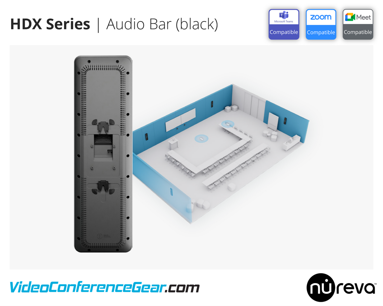 Nureva | HDX-BAR Audio Bar for HDX Series Audio Systems | Black | HDX-BAR-B
Availalble from VideoConferenceGear.com