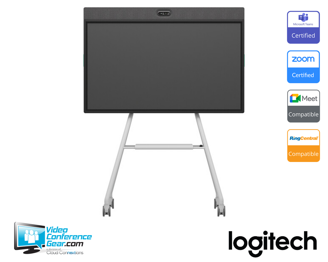 Logitech | Rally Board 65 Bundle (RB65 Graphite + Cart White) (991-000561)