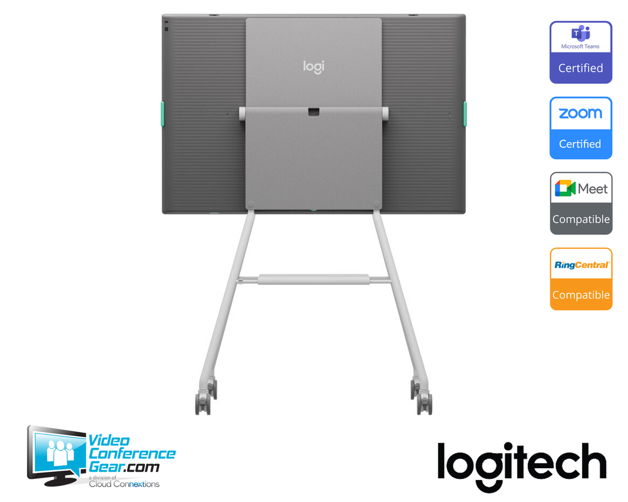Logitech | Rally Board 65 Bundle (RB65 Graphite + Cart White) (991-000561)