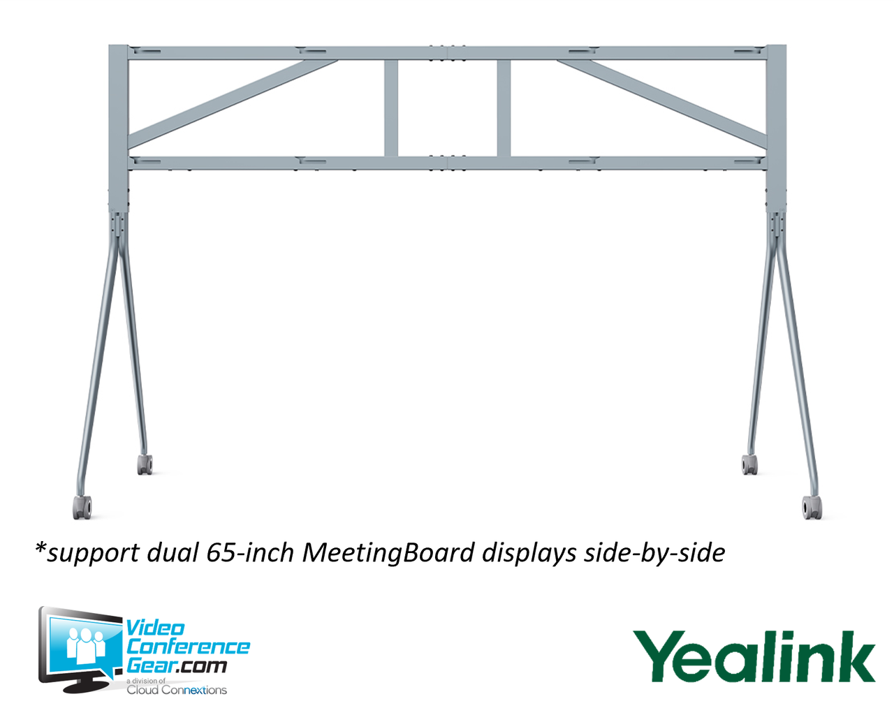 Yealink Accessory | Dual Screen floor stand for MeetingBoard 65 (MB-FLOORSTAND-D652)