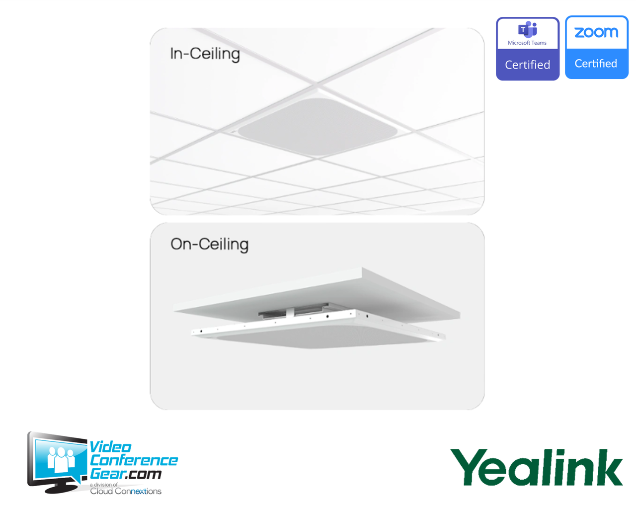 Yealink | CM50KIT-P100 Pro-Audio bundle includes AP08 digital signal processor and CM50 Dante beamforming ceiling microphone