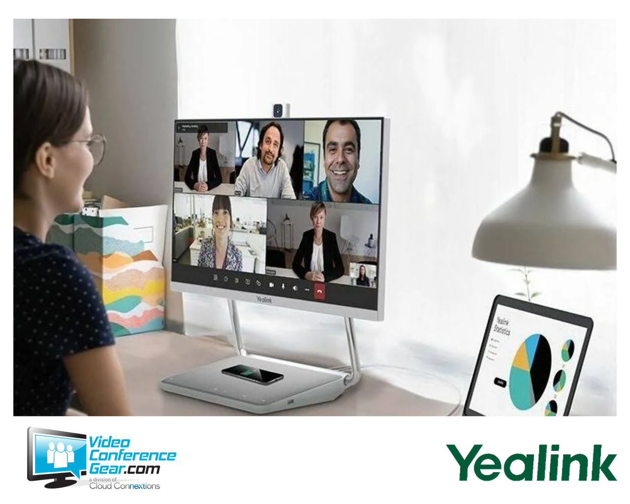 Yealink | DeskVision A24 All-in-One Desktop Collaboration Display for Personal and Phone Rooms