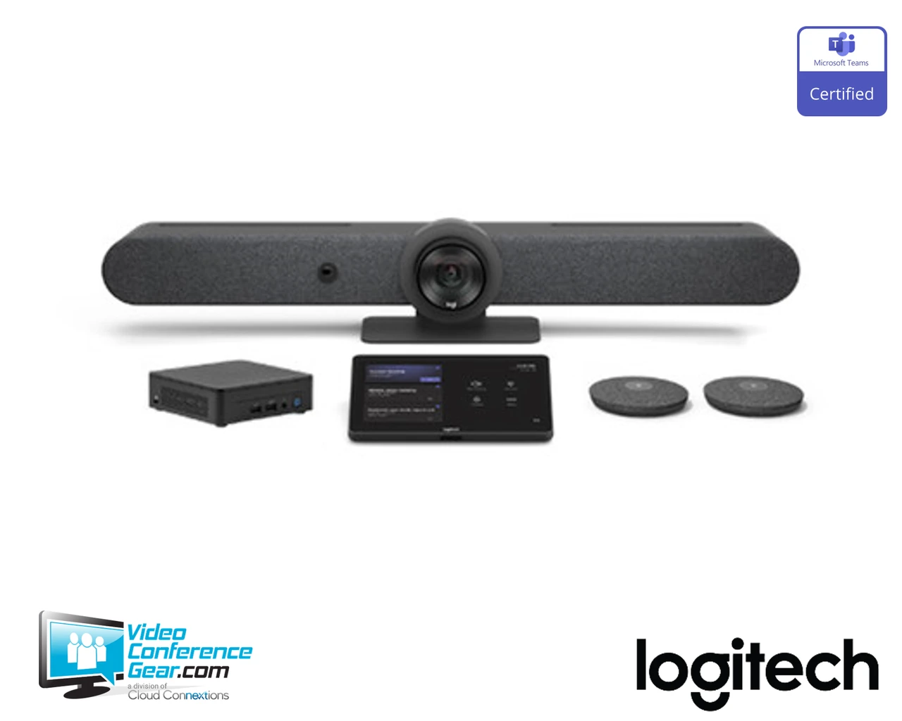 Logitech | Logitech Rally Bar No-Radio + Tap + 2 Mic Pods + ASUS NUC for Microsoft Teams | TAA Compliant | TAPRBGMSTTAA-NR2