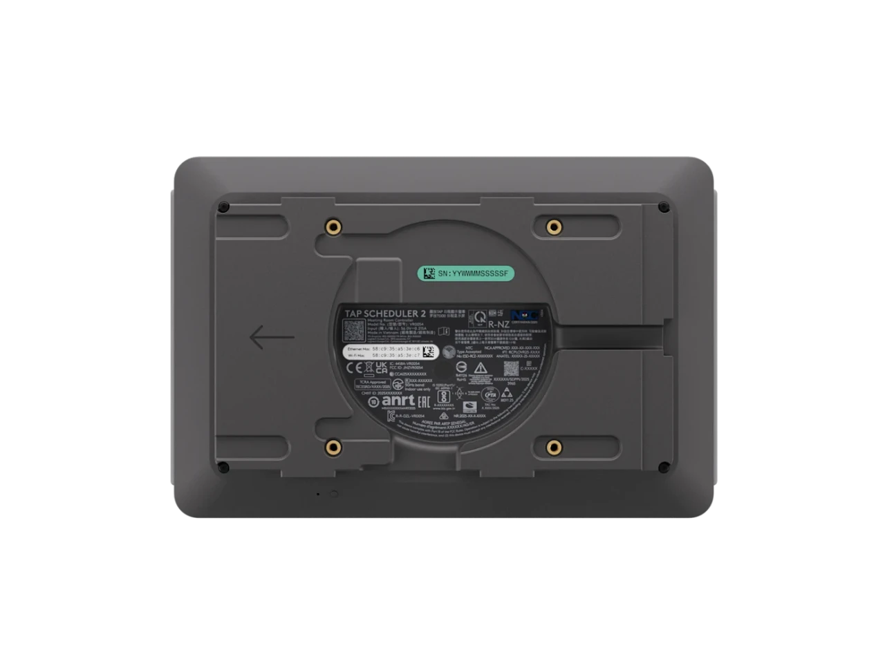 Logitech | Tap Scheduler 2, Graphite, 10.1 Multi Surface Mount, PoE (952-000295)