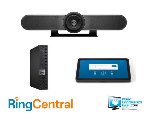 RingCentral Rooms Solution with Logitech MeetUp Videobar with Dell OptiPlex Perfect for Any Huddle Room