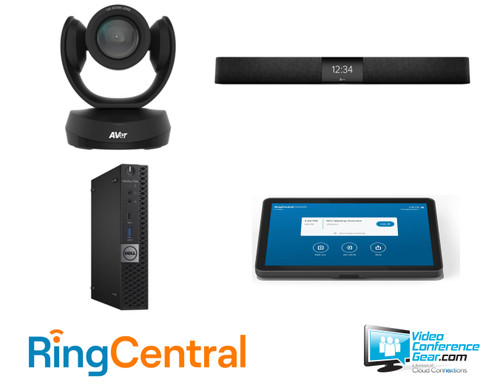 RingCentral Rooms Solution for AVer CAM520 Pro 2 and Nureva HDL200 with Dell OptiPlex for Conference Rooms up to 18' x 18'