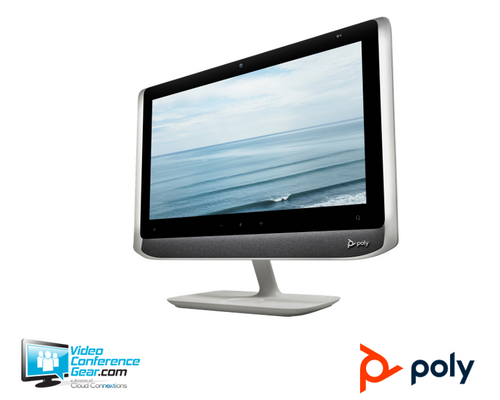 Poly Studio P21, 21.5 1080p USB All-In-One Monitor, Integrated 1080p Camera, Stereo Speaker, Mic, Touchbar, (1) USB Type C, (2) USB Type A; Open Eco System; USB A to C, cable, with an adapter work with Zoom, Microsoft Teams, GoTo Meeting, Google Meets, 2200-87100-001
