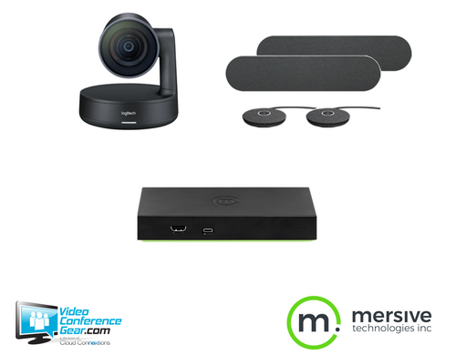 Mersive Wireless Conferencing Medium Conference Room Kit featuring the Logitech Rally Plus Camera and Audio Solution