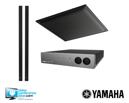 Yamaha ADECIA Conference Room Audio Solution - Black Ceiling Microphone and Black In-line Speakers (does not include network switch)
