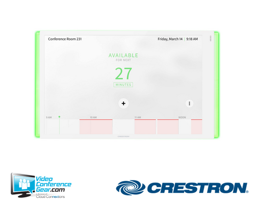 Crestron TSS-1070-W-S-LB 10.1-Inch Conference Room Scheduling Panel with Status Light Kit- White