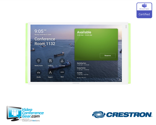 Crestron | Room Scheduling Touch Screen for Microsoft Teams | TSS-1070-T-W-S-LB