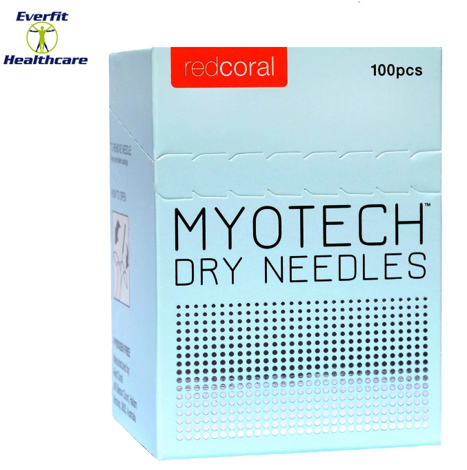 Myofascial dry needles made from German surgical stainless steel. Parylene coated needle body for maximum comfortability upon insertion. Micro-channelled needle body enables a deeper penetration and is smooth to insert. Thicker handle with improved grip allowing better dexterity when dry needling. Red Coral Myotech needles are sold in a box of 100.