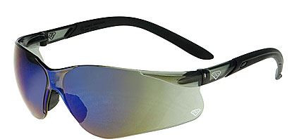 Super Safety AKIMBO Smoke + Blue Mirror AF/HC Lens – Black Temple Safety Glasses