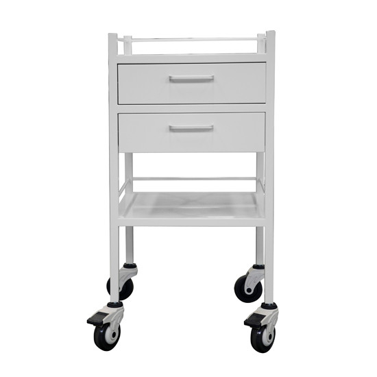 Everfit Single - Coated Trolley 2 Drawer - 500 x 500 x 967