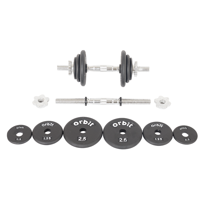 ORBIT POWER STATION WITH FLAT BENCH WITH FREE 21KG DUMBELL SPIN-LOCK SET