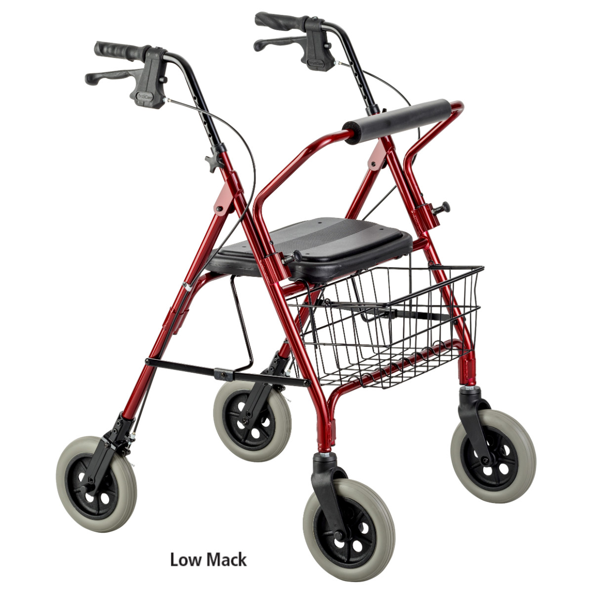 Low Mack Bariatric Walker is constructed from heavy-duty aluminium for durability & features a removable padded backrest with easy release pins