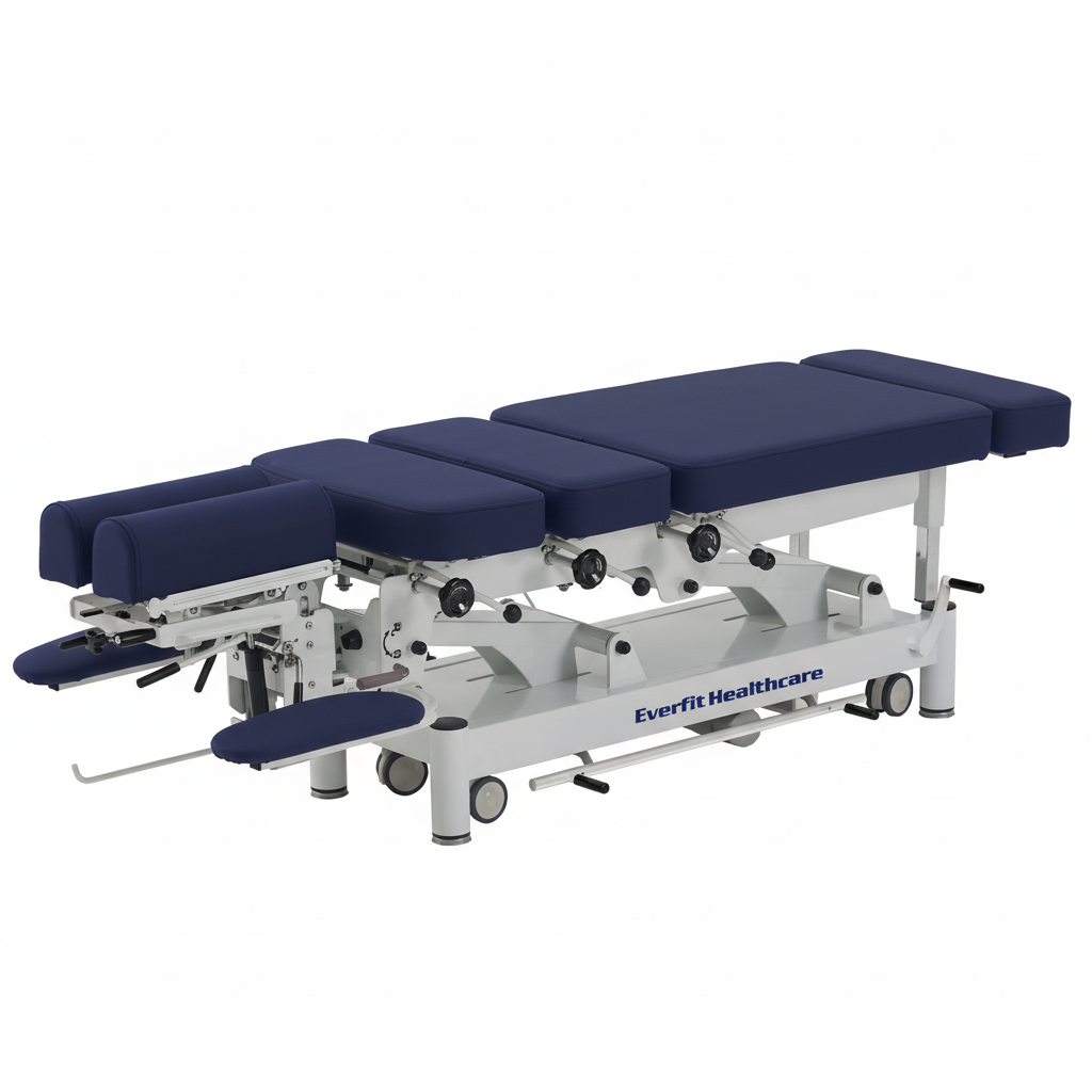 Everfit Chiro Verti Lift Drop Table in Navy Blue