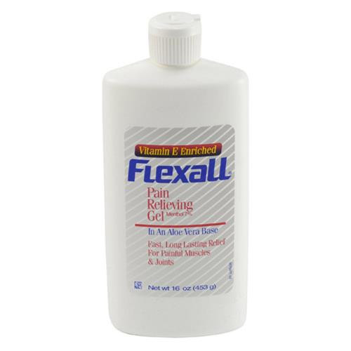 Flexall Pain Relief Gel- Flexall Topical Pain Relieving Gel uses a unique Mentholated Aloe Vera enriched with Vitamin E. Fast, long lasting relief from pain and stiffness of muscles and joints.