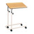 Tilting overbed table is adjustable in height and comes with swivel castors. Tilting overbed table is adjustable in height and comes with swivel castors.