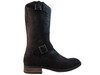 Davinci Italian Dressy/Casual Brushes Suede Black Leather Round Toe Mid Calf Boots Forte1085