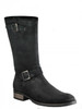 Davinci Italian Dressy/Casual Brushes Suede Black Leather Round Toe Mid Calf Boots Forte1085
