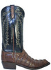 Lucchese Classic L1326.23 Dark navy leather contrasts with beautiful warm cognac crocodile