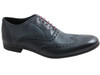 Davinci 9798 Men's Italian Lace Up Wash Leather Dress Shoes in Navy