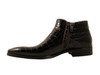 Men's Italian Giampero Ankle Boots 1422 Alligator Skin in Black, Brown