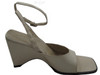 Women's Davinci Designer 1899 Italian Ankle Strap Wedge Sandal, Off White