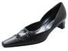 Davinci 1108 Women's Italian Point Square Toe Low Heel with Two Buckle in Black